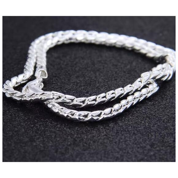 Snake chain LINK - Necklace - silver - 5mm 22" - Picture 2 of 5